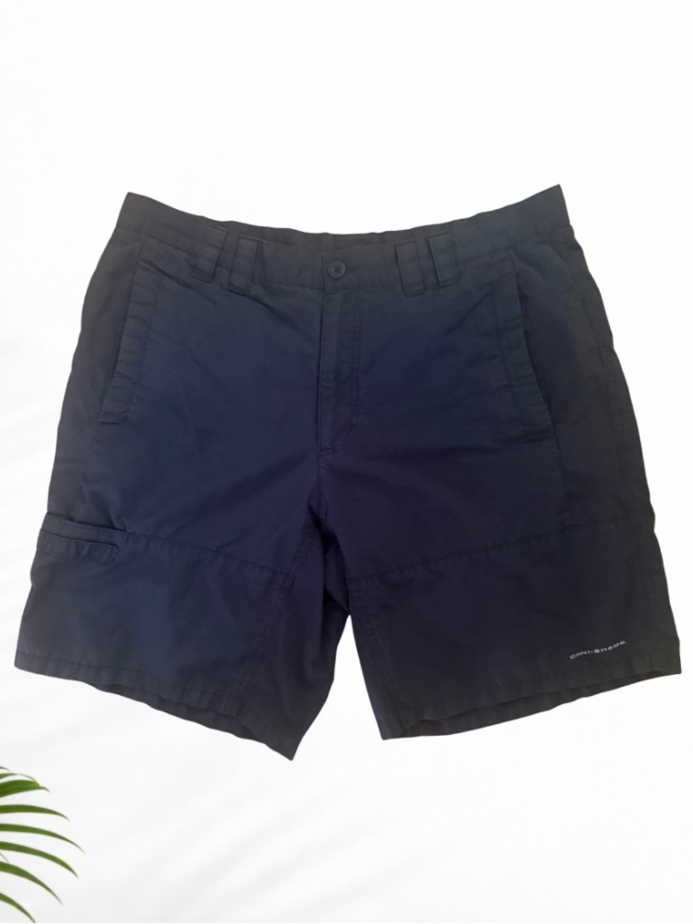 Columbia PFG Omni-Shade Fishing Cargo Shorts Navy Blue Size 38